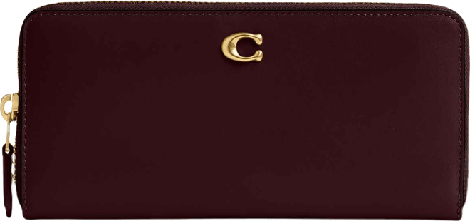 Slim Accordion Leather Zip-Around Wallet