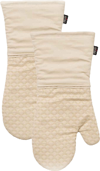 Ogee Silicone Printed Cotton Oven Mitt Gloves, Set of 2