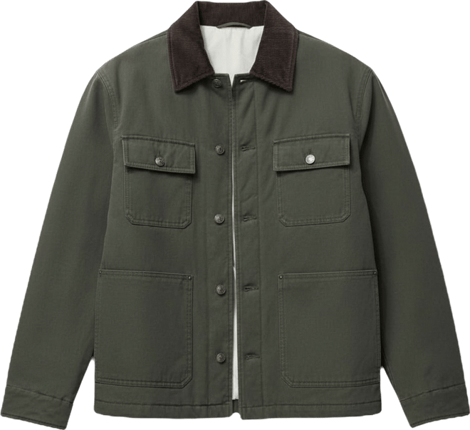 Men's Pockets And Corduroy Collar Jacket