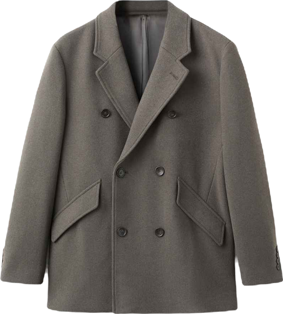 Men's Double-Breasted Wool-Blend Coat