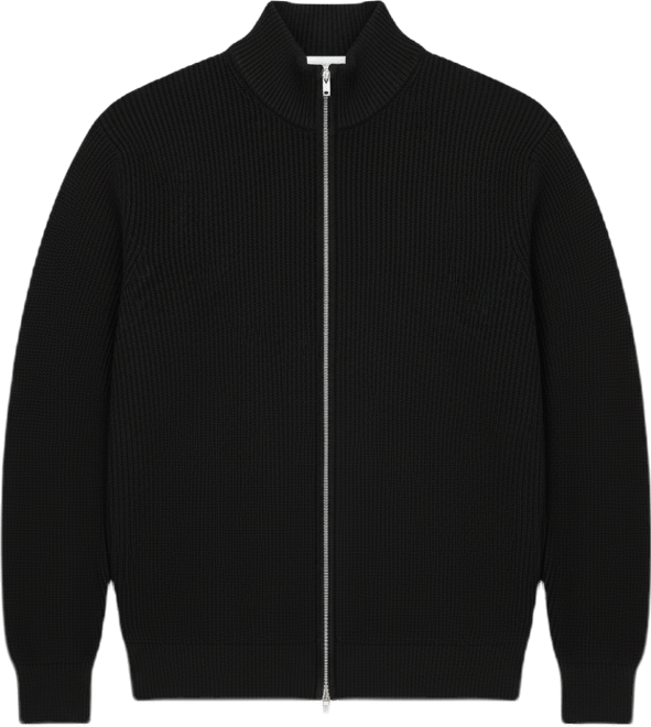 Men's Ribbed-Knit Zipper Cardigan