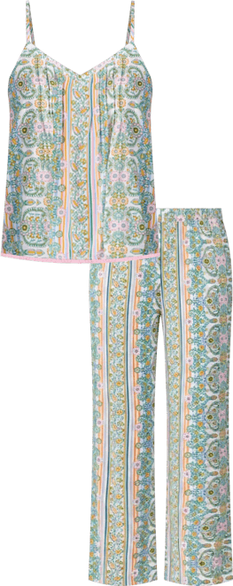 Women's 2-Piece Sleeveless V-Neck Cami Top & Long Pant Pajama Set