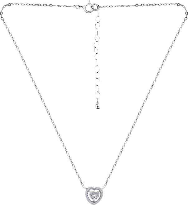 Heart Cut Necklace (1-1/2 ct. t.w.) in Gold Plated Sterling Silver, Macy's Exclusive