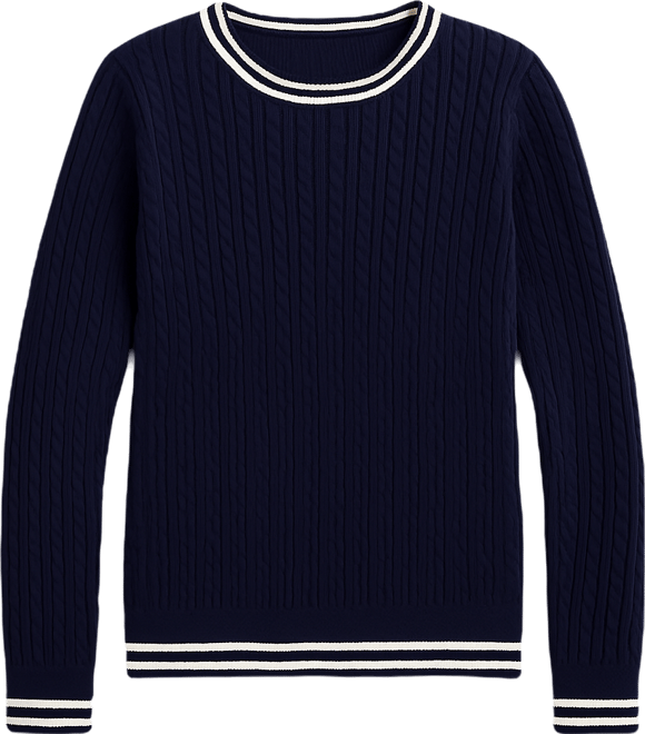 Nautica Women's Cotton Cable Knit Crewneck Sweater