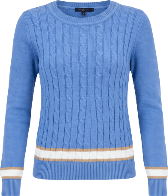 Nautica Women's Thick-Tipped Cable-Knit Crewneck Sweater