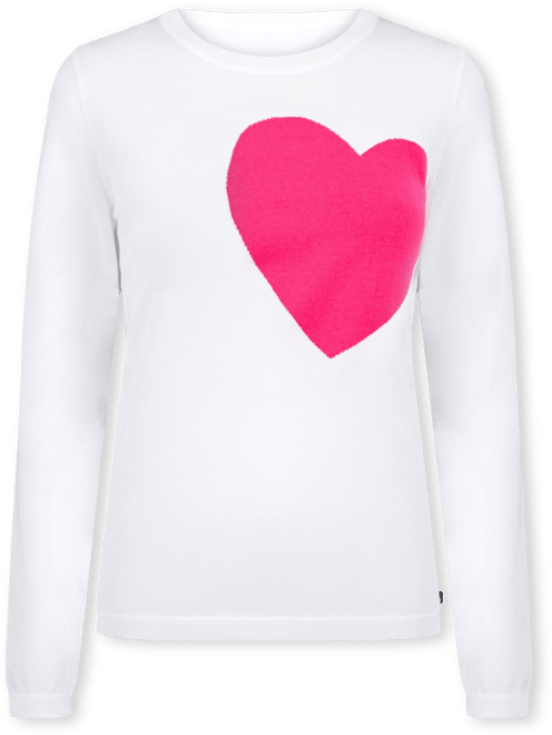 Women's Cotton Embroidered-Heart Sweater