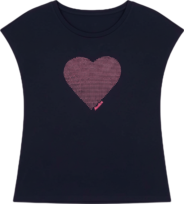 Nautica Women's Round-Neck Embellished-Heart T-Shirt