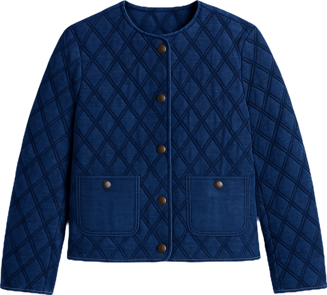 Women's Quilted Collarless Jacket