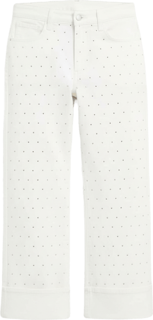 Women's Embellished Cuffed Wide-Leg Jeans, Macy's Exclusive