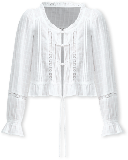 Women's Textured Tie-Front Cotton Blouse, Macy's Exclusive
