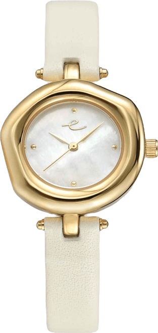 Open Circle Gold Plated Leather Watch,70-110mm