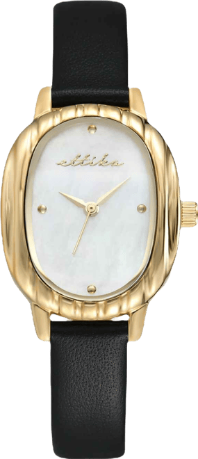 Timeless Texture Gold Plated Leather Watch, 70-110mm