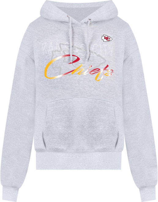 Women's Gray Kansas City Chiefs Shadow Logo Fleece Pullover Hoodie