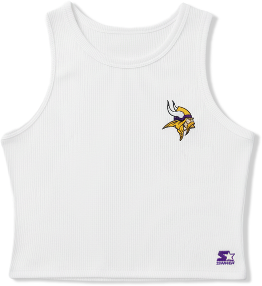Women's&nbsp;White Minnesota Vikings Show Up Cropped Tank Top