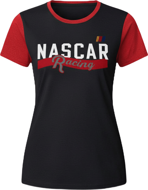 Women's Black Nascar Racer Color Blocked T-Shirt