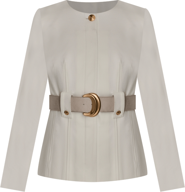 Women's Belted Long-Sleeve Jacket