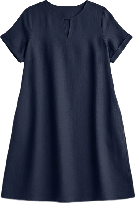Women's Linen-Blend A-Line Dress