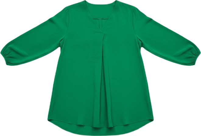 Women's Long Sleeve Inverted Pleat Tunic