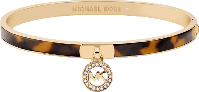 Tortoise Inlay Logo Bangle Bracelet