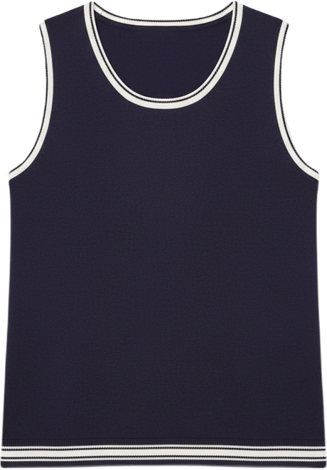 Plus Size Tipped Trim Sweater Tank Top