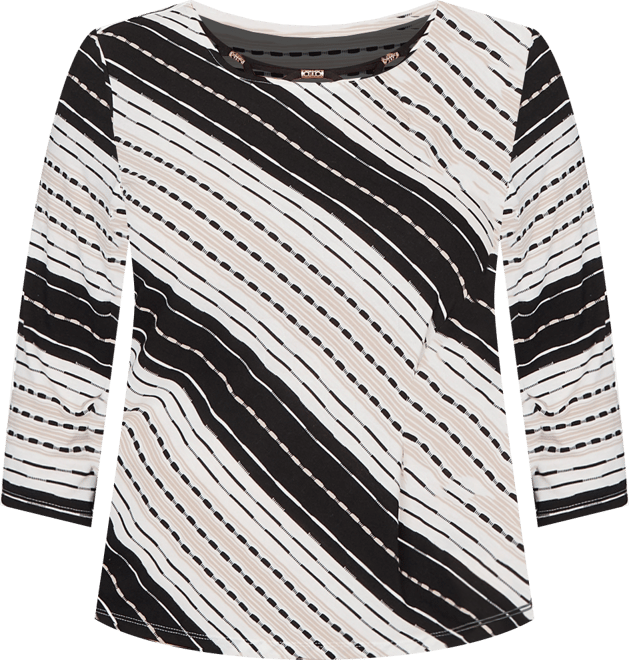 Plus Size Seville Embellished Diagonal Textured Stripe Top