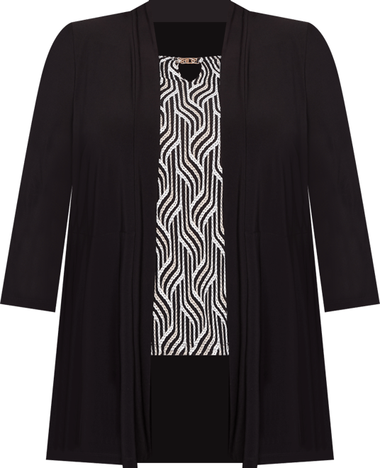 Plus Size Seville Border Print Two in One Top