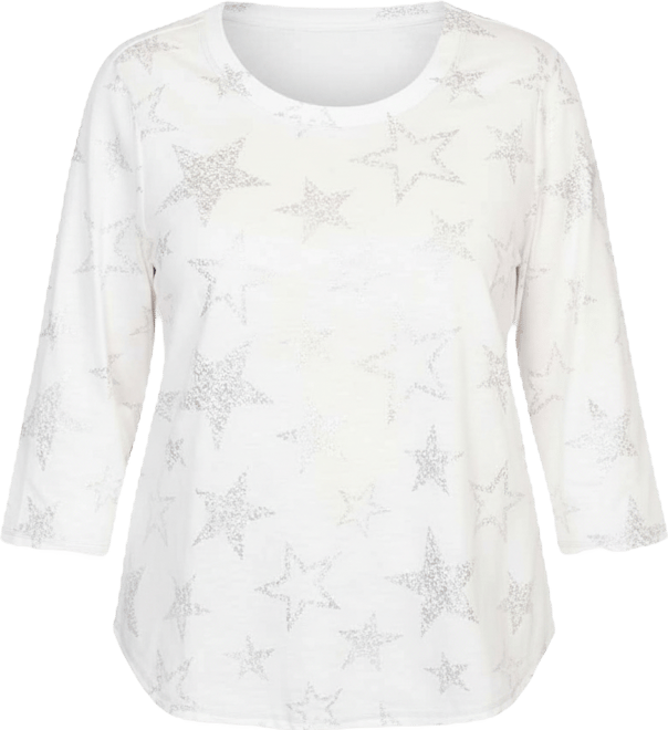 Plus Size Comfort & Joy Star Print Crew Neck Top