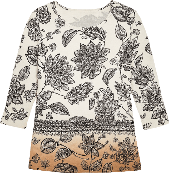 Women's Seville Ombre Floral Crew Neck Top