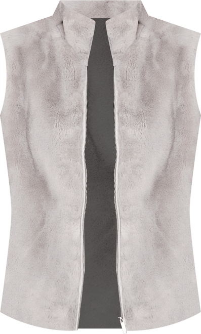 Women's Stockbridge Plush Faux Fur Zip Front Vest Jacket