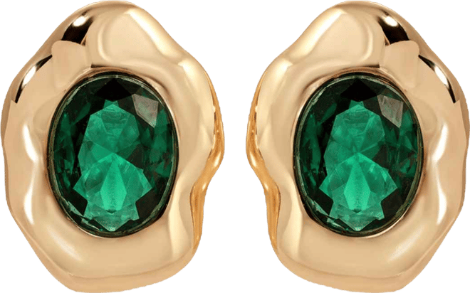 Molten Glow Crystal Stud Earrings