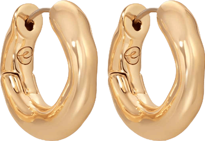 Gold Plated Mini Molten Hoop Earrings