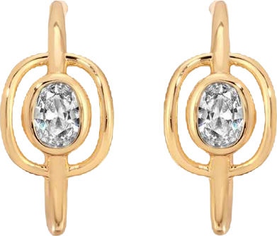 Gold Plated Crystal Cage Hoop Earrings