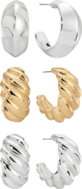 Two-Tone Essential Hoop Earring Set