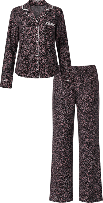 Sleepwear Burshed Cotton Notch Collar Pant Pj set