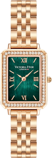 Victoria Hyde Women's Crystals Watch Westminster Green Rose Gold Watch