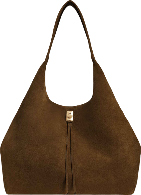 Darren Signature Large Suede Carryall Shoulder Bag