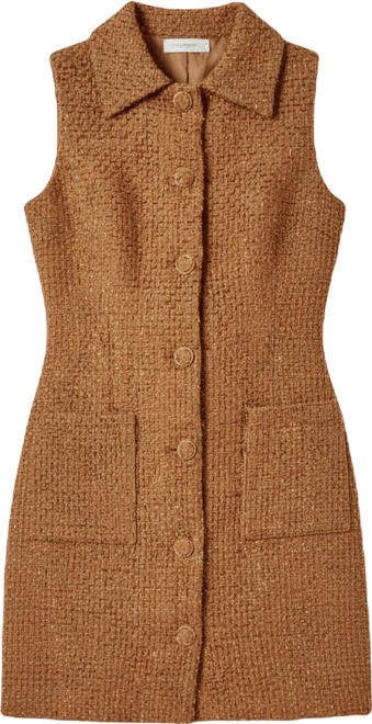 Women's Tweed Collared Mini Dress