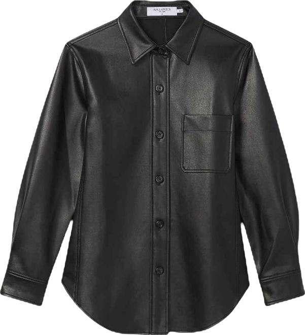 Women's Sierra Faux Leather Shacket with Relaxed Fit