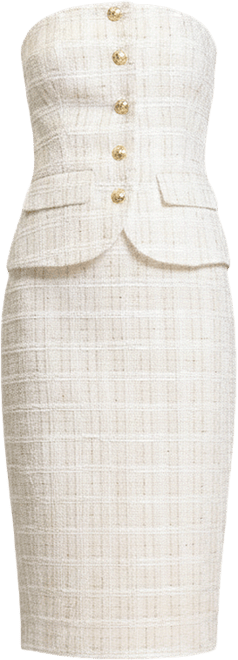 Women's Ellison Strapless Tweed Midi Dress