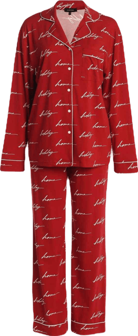Red Home For The Holidays Adult Pajama Set