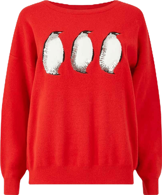 Women's Festive Penguin Knitted Sweater