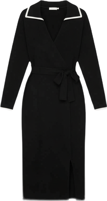 Women's Tatiana Fully Knit Collar Surplice Midi Dress