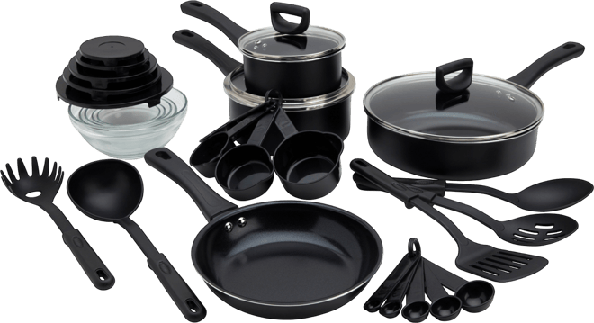 Non-stick Aluminum 31-Pc. Cookware Set