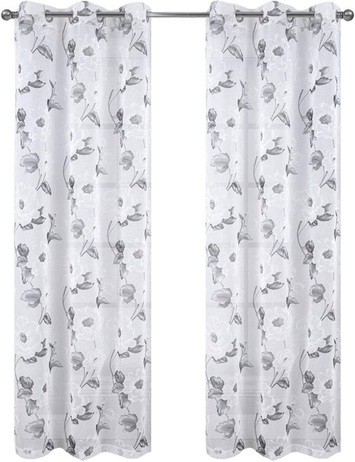 Jillian Rubber Doily Grommet Light Filtering Window Curtains for Bedroom 54" x 95" Rose