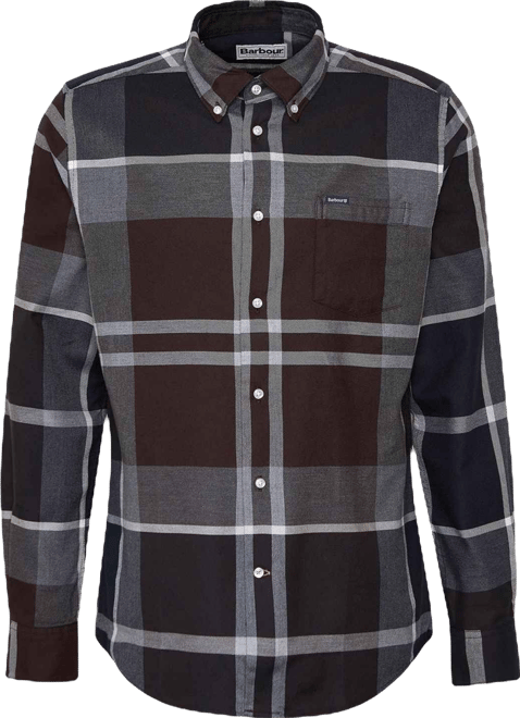 Men's Dunoon Tailored-Fit Tartan Button-Down Twill Shirt