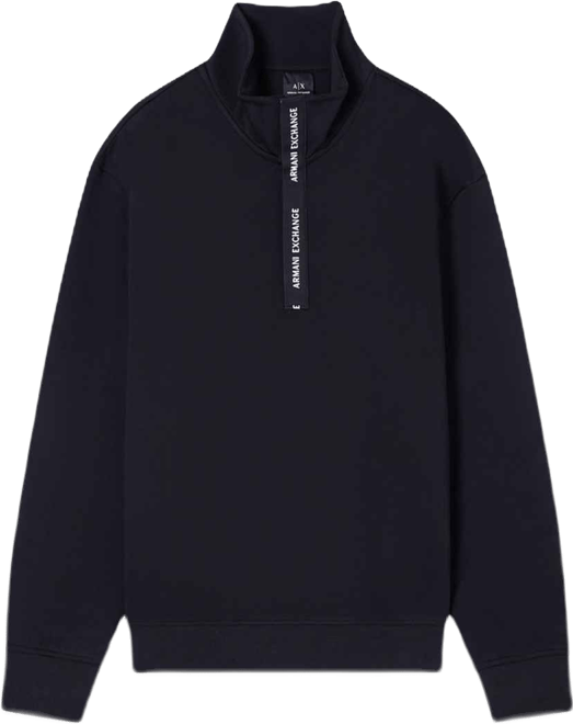 Men's Grosgrain Logo Fleece Quarter Zip Sweatshirt