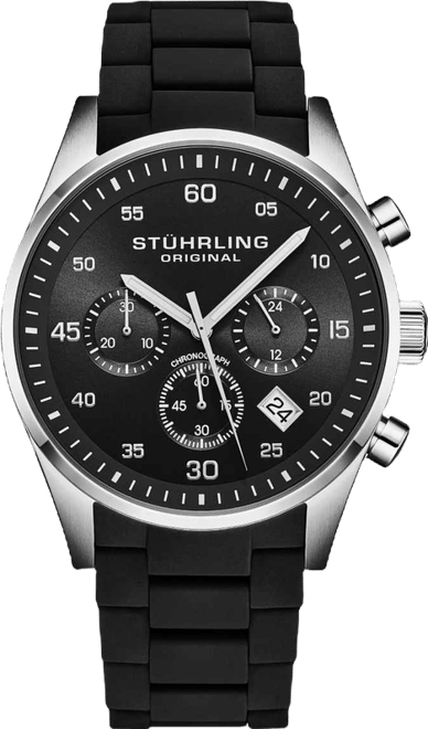 Velocity 4076 Chronograph Men s 43mm Quartz Watch – Multi-Function Dial, Krysterna Crystal, Silicone Strap, 50M Wr