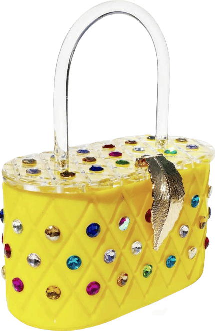 Women's Top Handle Acrylic Box Clutch