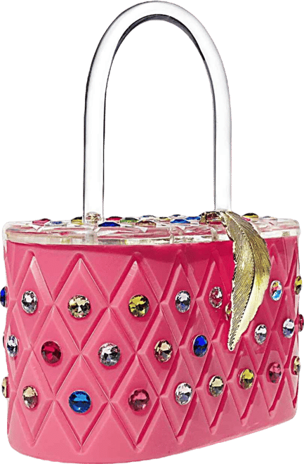 Women's Angel Rainbow Acrylic Box Clutch Bag