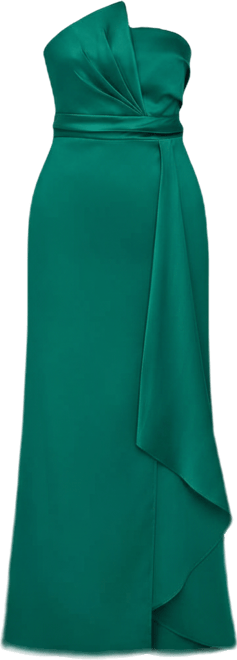 Women's Asymmetric Twist Strapless Gown